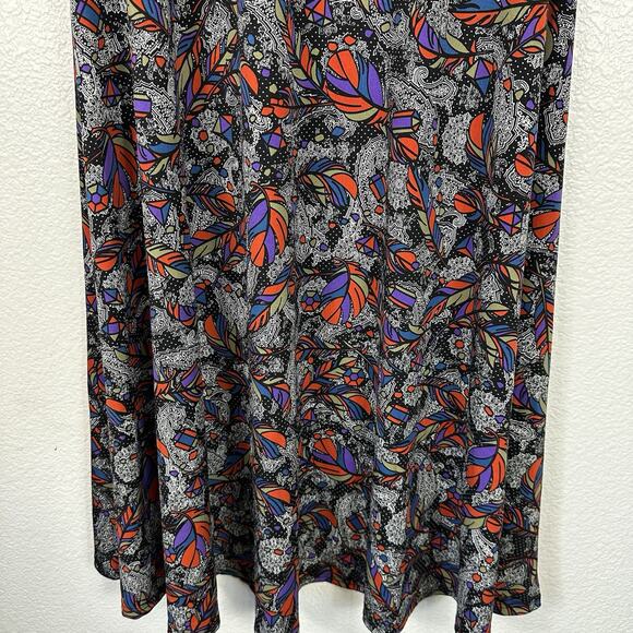 LuLaRoe Maxi Skirt Women XS Boho Tribal Feather Jersey Knit Colorful Comfort - Picture 6 of 10
